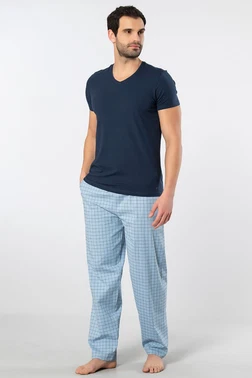 Cacharel Dokuma Kısa Kollu Kareli Erkek Pijama Takımı Cacharel 2238 - Alternatif Görünüm