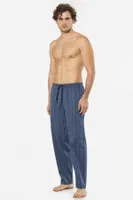 Kare Desen Tek Alt Erkek Dokuma Pijama Cacharel 2240 İndigo 4 detay görünüm