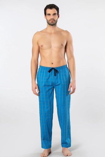 Kareli Mavi Erkek Dokuma Tek Alt Pijama Cacharel 2240