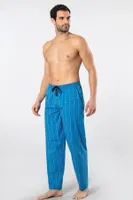 Kareli Mavi Erkek Dokuma Tek Alt Pijama Cacharel 2240 Mavi 3 detay görünüm