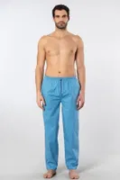 Desenli Cepli Dokuma Erkek Pijama Tek Alt Cacharel 2240 Mavi 4