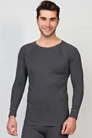 Erkek Termal Geniş Yaka Reglan Uzun Kol İçlik T-Shirt Anıl 8565 Antrasit