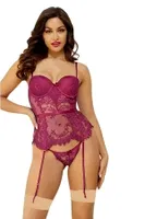 Büstiyerli Dantelli Fantazi Jartiyer Takım New Dreams 8468 Pembe No.2 Bordo