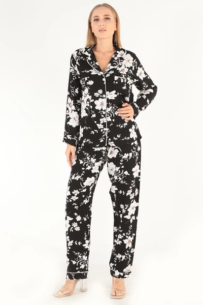 Floral Pattern Uzun Kollu Kadın Pijama Takım DoReMi 002-000080