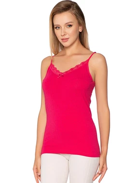 Gümüş Fuşya Likralı İnce Askılı Empirme Desenli Kadın Atlet Gümüş 3096 - 6 Adet - Alternatif Görünüm