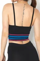 Energy Çizgili Spor Sütyeni Gigotto 001-001197 Siyah görsel 4