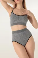 Gigotto Seamless Desenli Soft Büstiyer Doremi 001-001208 Gri görsel 5
