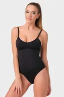 Göğüs Destekli Lazer Kesim İz Yapmayan Body Korse Form Angel 3004 Siyah
