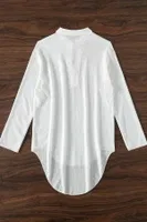 Gömlek Görünümlü Likralı Plaj Elbisesi Pareo Cover Up Kimono Angelsin MS 4384 Beyaz Beyaz görsel 5
