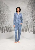 Gömlek Yaka Düğmeli Uzun Kollu Kadın Pijama Takım Doreanse 26K4106