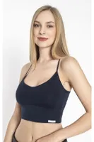 Halter Yaka Modal İp Askılı Crop Kadın Atlet Confeo C801-014 Lacivert görsel 8