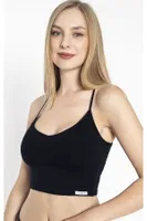 Halter Yaka Modal İp Askılı Crop Kadın Atlet Confeo C801-014 Siyah görsel 5