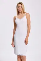 Dantelli Viskon Bayan Tunik İlke 2414 Beyaz