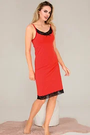 Lady İnce Askılı Dantelli Tunik Gecelik  Lady 5516