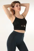 İnce Askılı Desteksiz Seamless Spor Büstiyer Miorre 999-ZZ0132 Siyah detay görünüm