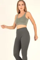 İnce Askılı Desteksiz Seamless Spor Büstiyer Miorre 999-ZZ0132 Haki görsel 6