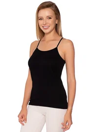 Gümüş İnce Askılı Ribana Düz Biye Kadın Atlet Gümüş 4023 - 6 Adet