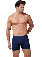 İnce Bel Lacivert Bambu Elastan Erkek Boxer Gümüş 8007 Lacivert