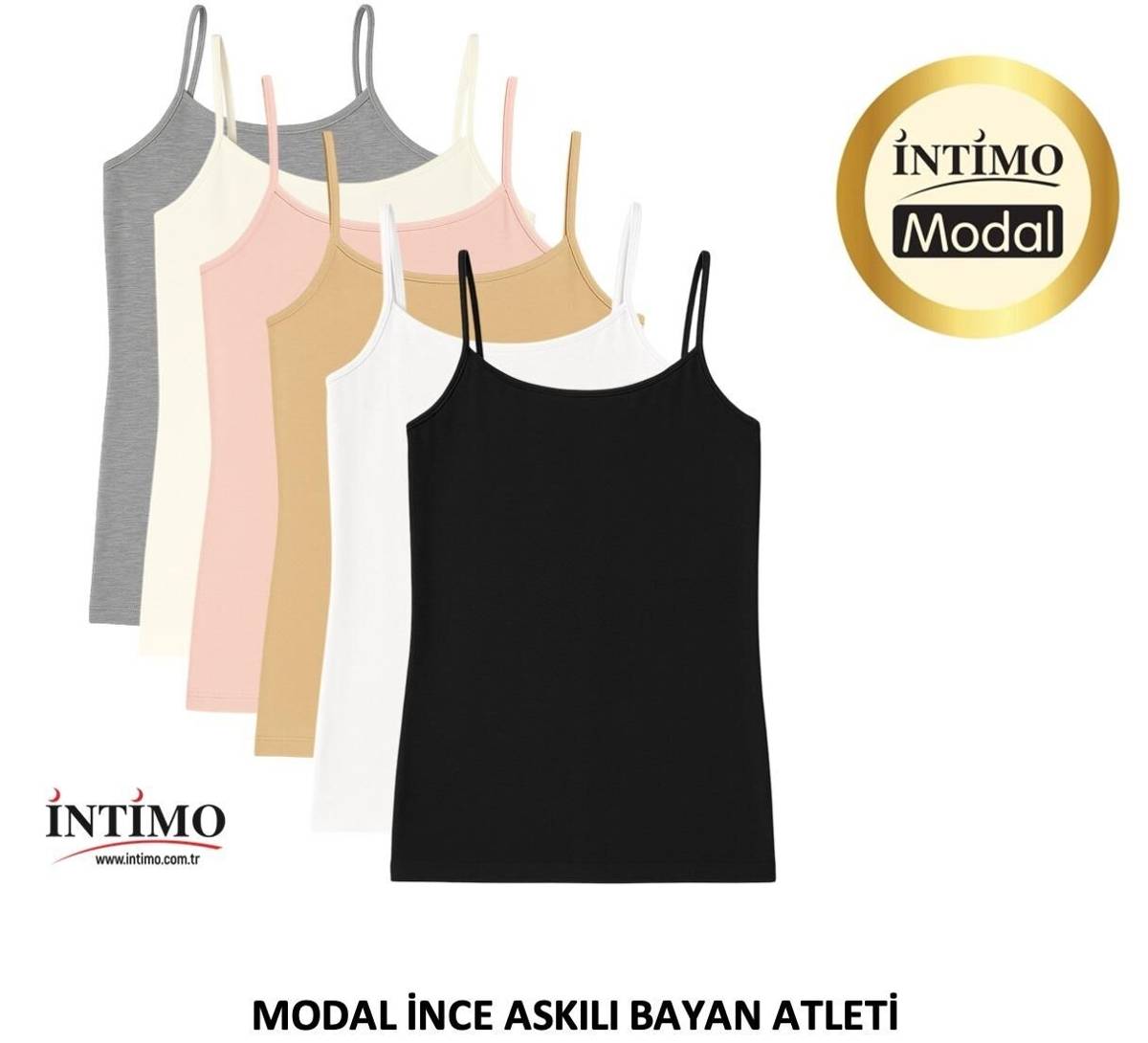 İp Askılı Bayan Modal Atlet 6'lı İntimo 2000