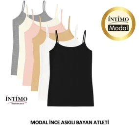 İp Askılı Bayan Modal Atlet 6'lı İntimo 2000