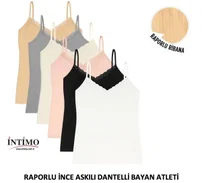 Sur Dantel Raporlu İp Askılı Kadın Atlet 6'lı İntimo 2006