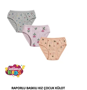 Raporlu Baskılı Kız Çocuk Külot 12'li İntimo 2546 - Alternatif Görünüm
