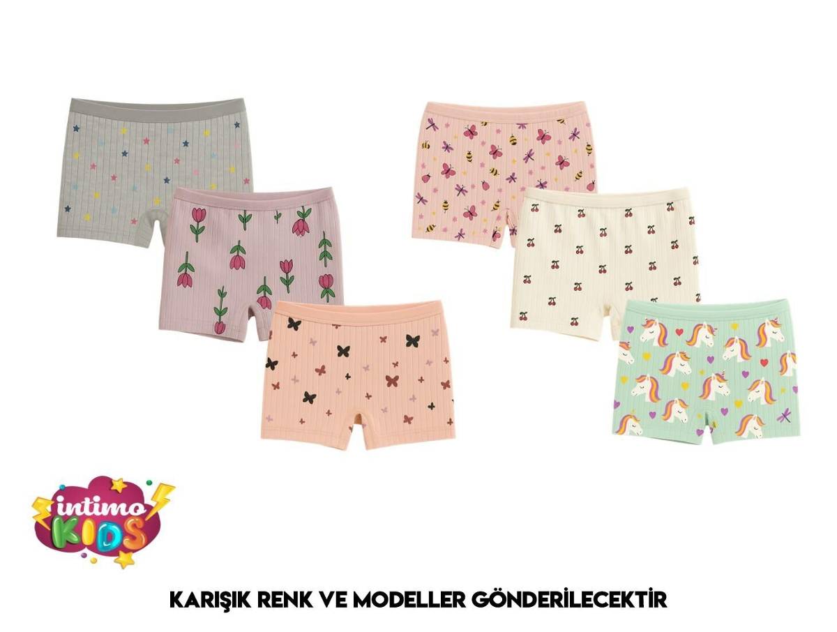 Raporlu Kız Çocuk Boxer 12'li İntimo 2547