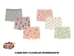Raporlu Kız Çocuk Boxer 12'li İntimo 2547 Asorti