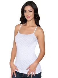 Gümüş Jakarlı İnce Askılı Kalpli Beyaz Kadın Atlet Gümüş 3080 - 6 Adet