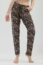 Kadın Pijama Altı Siyah Çiçekli Paisley Desenli Cepli Vienetta K111529