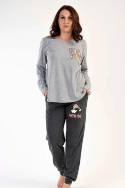 Cepli Paçası Lastikli Uzun Kollu Kadın Pijama Takımı Vienetta K303279