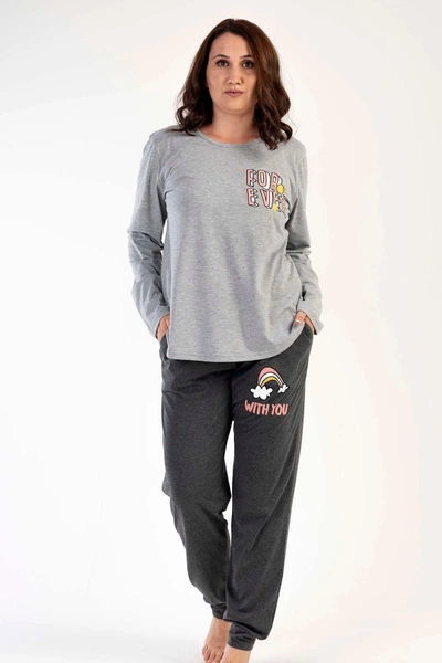 Cepli Paçası Lastikli Uzun Kollu Kadın Pijama Takımı Vienetta K303279