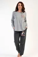 Cepli Paçası Lastikli Uzun Kollu Kadın Pijama Takımı Vienetta K303279 Gri