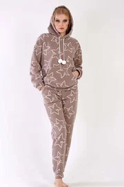 Vienetta Kadın Pijama Takımı Kahverengi Yeşil Vienetta Loft K304042