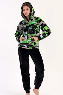 Vienetta Kapüşonlu Uzun Kollu Kadın Pijama Takımı Vienetta 304078