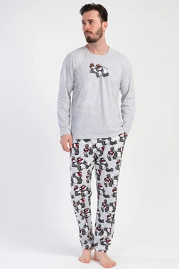 Vienetta Panda Desenli Uzun Kollu Erkek Pijama Takımı Vienetta 312107  - Alternatif Görünüm