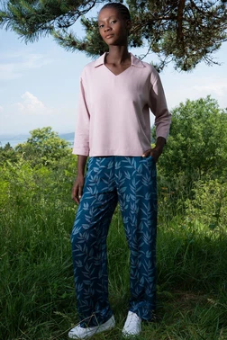 Vienetta Gömlek Yaka Fakir Kol Cepli Kadın Ev Giyim Vienetta K405108