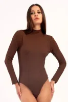 Balıkçı Yaka Uzun Kollu Kadın Thermal Vienetta 409004  Kahverengi görsel 4