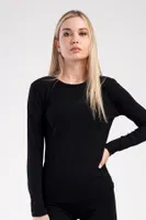 Yuvarlak Yaka Uzun Kollu Kadın Thermal Vienetta 409008  Siyah