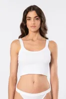 Kalın Askılı Ribana Crop Kadın Atlet Türen 3405 Beyaz detay görünüm