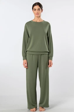 Türen Yeşil Bisiklet Yaka Boru Paçalı Kadın Eşofman Takımı Türen 3610