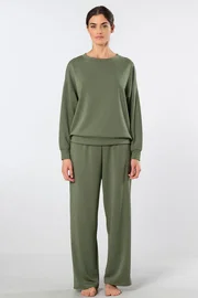 Türen Yeşil Bisiklet Yaka Boru Paçalı Kadın Eşofman Takımı Türen 3610