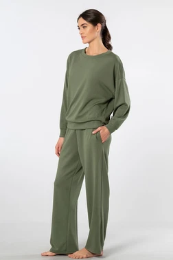 Türen Yeşil Bisiklet Yaka Boru Paçalı Kadın Eşofman Takımı Türen 3610 - Alternatif Görünüm