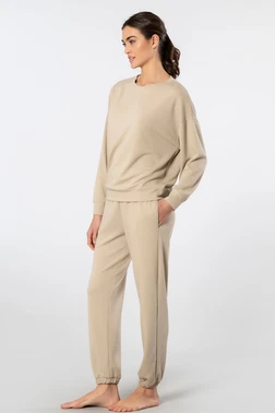Türen Bej Bisiklet Yaka Kadın Jogger Eşofman Takımı Türen 3611 - Alternatif Görünüm