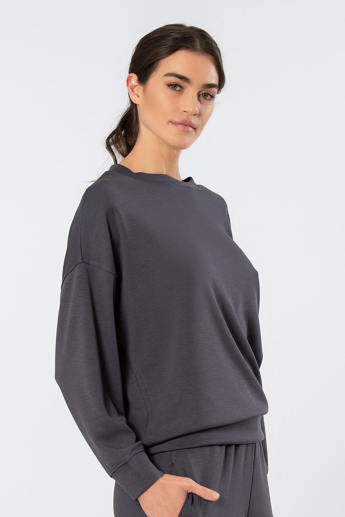 Bisiklet Yaka Kadın Sweatshirt Türen 3613