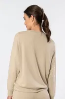 Uzun Kollu Bisiklet Yaka Kadın Sweatshirt Türen 3613 Bej farklı açı