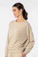 Uzun Kollu Bisiklet Yaka Kadın Sweatshirt Türen 3613 Bej görsel 4