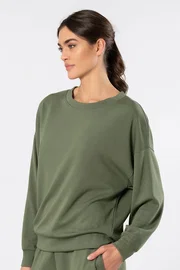 Türen Bisiklet Yaka Kadın Yeşil Sweatshirt Türen 3613