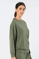 Bisiklet Yaka Kadın Yeşil Sweatshirt Türen 3613 Yeşil detay görünüm