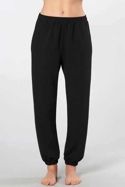 Siyah Beli Paçası Lastikli Kadın Jogger Pantolon Türen 3614